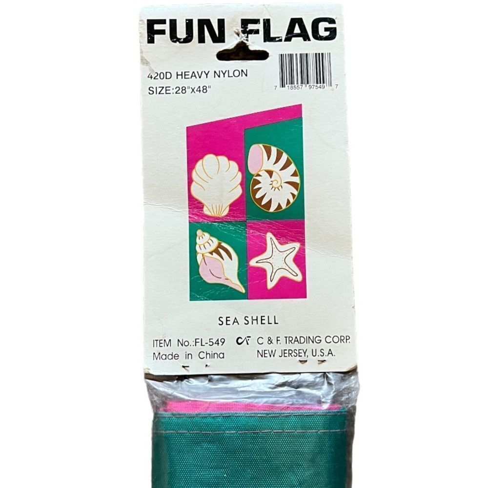 Vintage Fun Flag Seashell Flag nwt